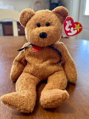 TY BEANIE BABIES FUZZ BEAR 1998 VINTAGE PLUSH WITH TAG